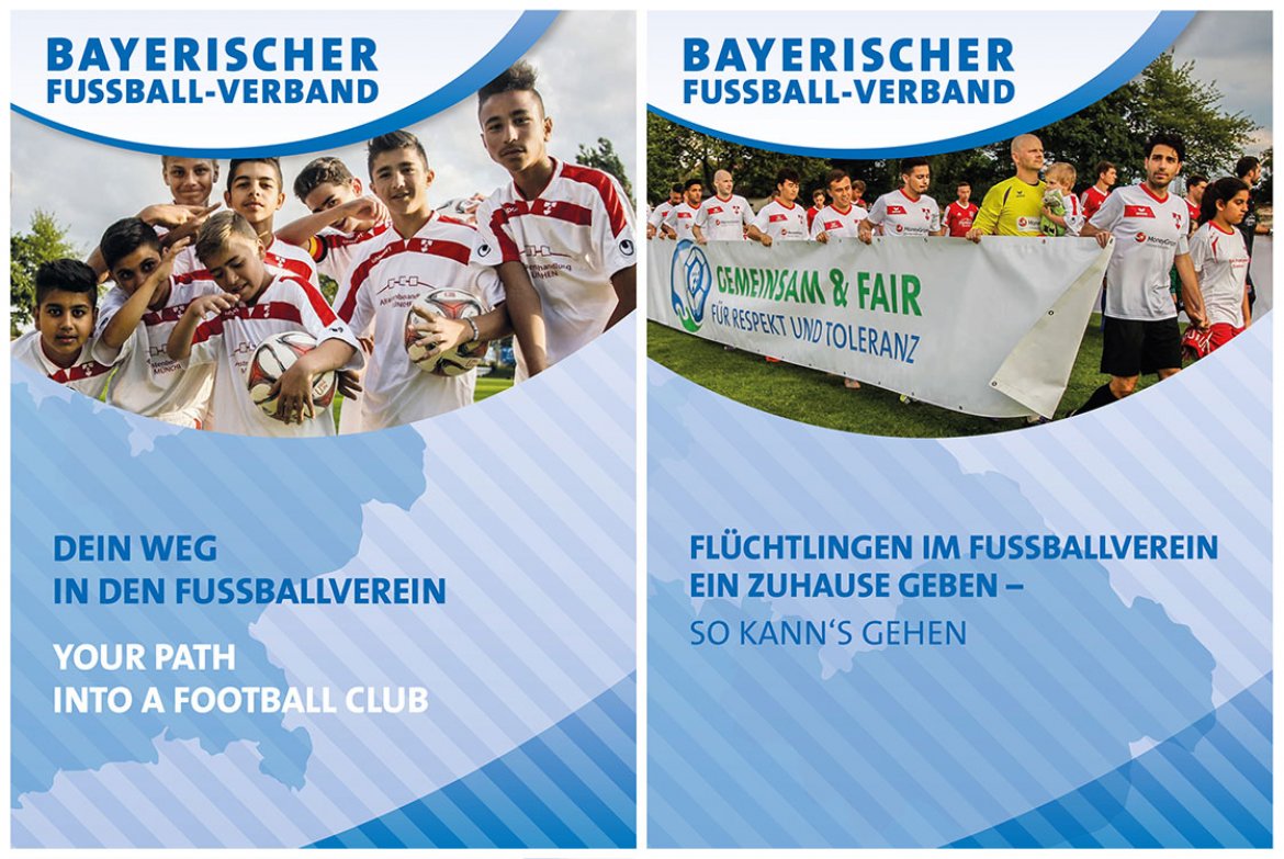 Basierend auf Ergebnissen einer Studie der FH Kufstein Tirol verteilt der Bayerische Fußball-Verband e.V. Broschüren zur Integration von Flüchtlingen an Vereine und soziale Einrichtungen.